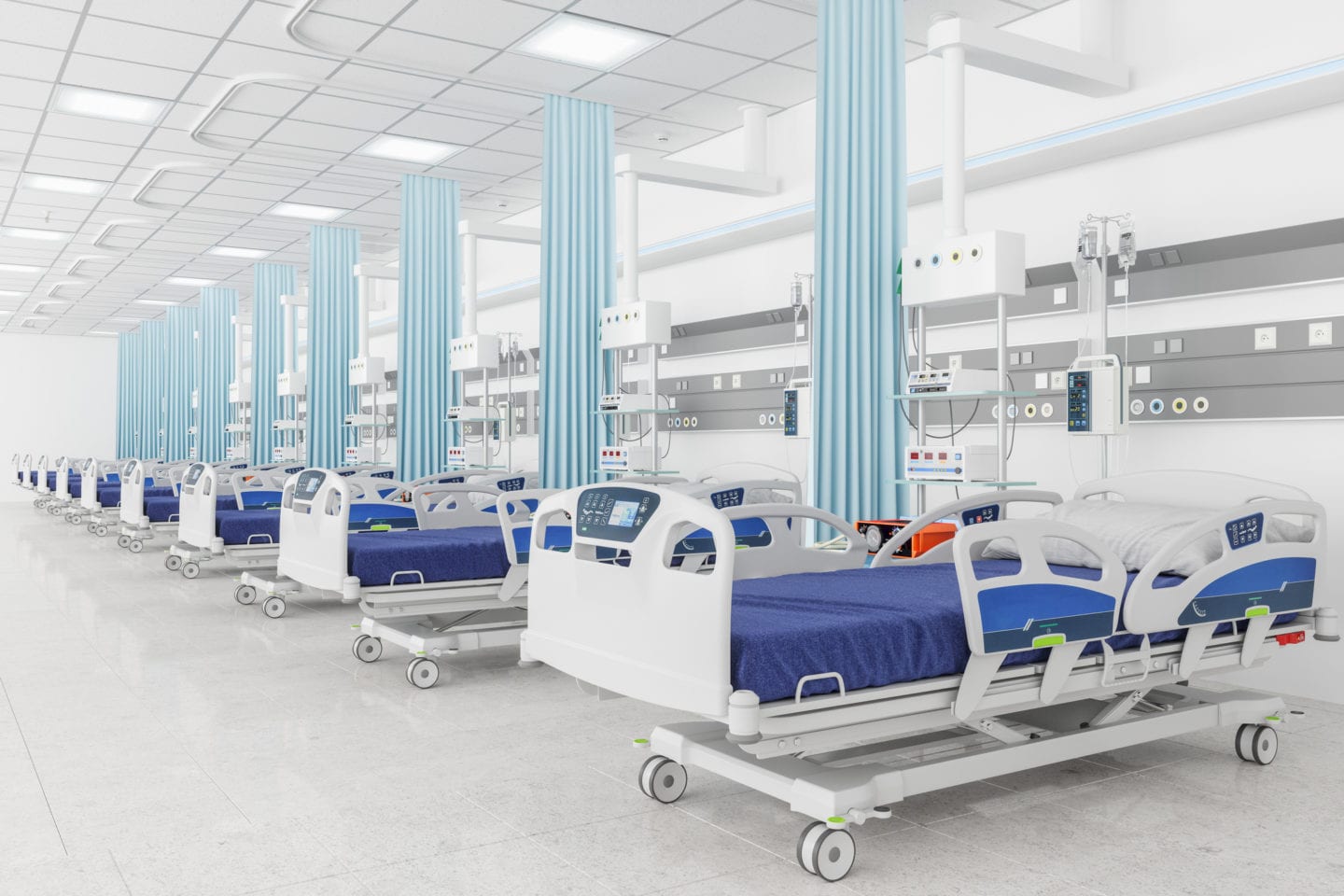 Spotless hospital beds in a bright, pest-free environment in Chicago, IL