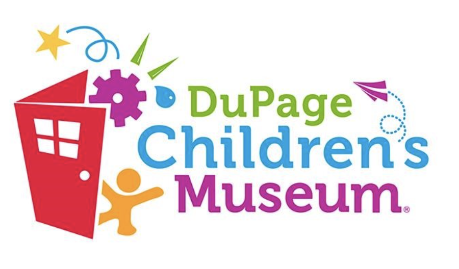 Screen Shot 2022-03-15 at 5.06.55 PM DuPage Children’s Museum logo with colorful text, a red door, a yellow child figure, purple gear, green shapes, a yellow star, and a purple paper airplane on a white background—perfect for families seeking fun in Lombard pest control–free spaces.
