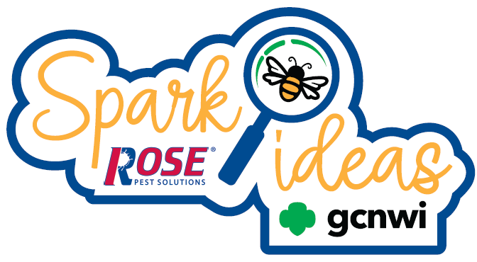 Spark Day Badge Rose Rose Girl Scout Spark Day badge