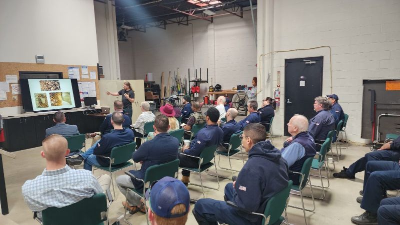 Rose Pest Solutions staff being trained on honey bees